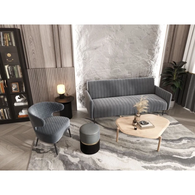 Пуфик 51, ткань, серый/черный, 40x35x35 см Пуфик 51, ткань, серый/черный, 40x35x35 см