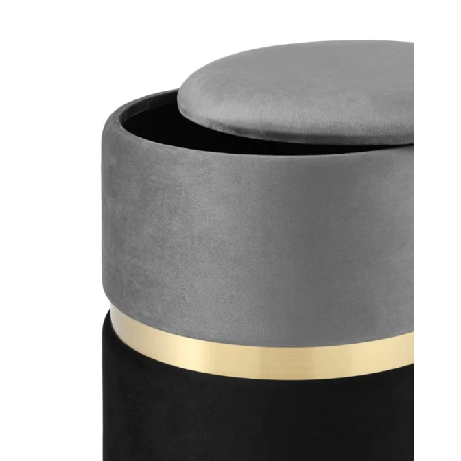 Пуфик 51, ткань, серый/черный, 40x35x35 см Пуфик 51, ткань, серый/черный, 40x35x35 см
