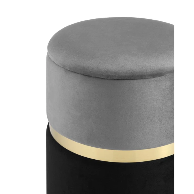 Пуфик 51, ткань, серый/черный, 40x35x35 см Пуфик 51, ткань, серый/черный, 40x35x35 см