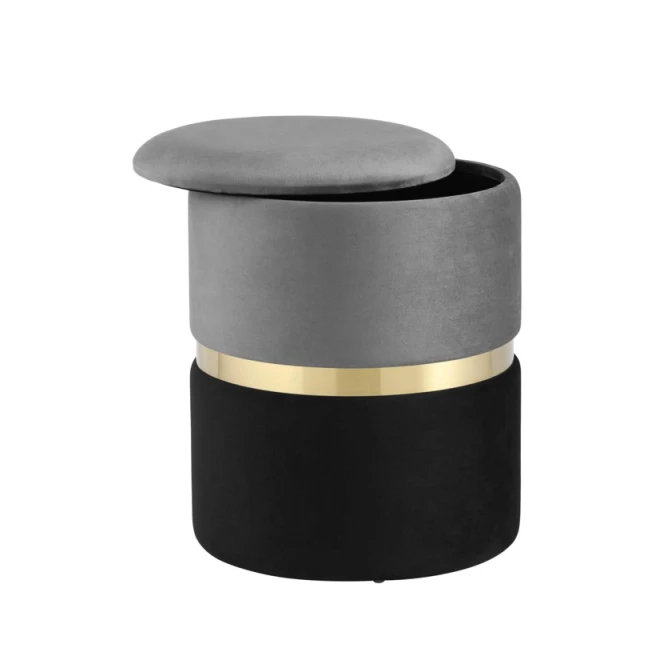 Пуфик 51, ткань, серый/черный, 40x35x35 см Пуфик 51, ткань, серый/черный, 40x35x35 см