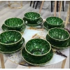 Набор мисок, стекло, зеленый, 12 предметов