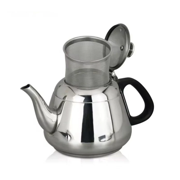 Чайник с ситечком 1л нержавеющая сталь, серебристый