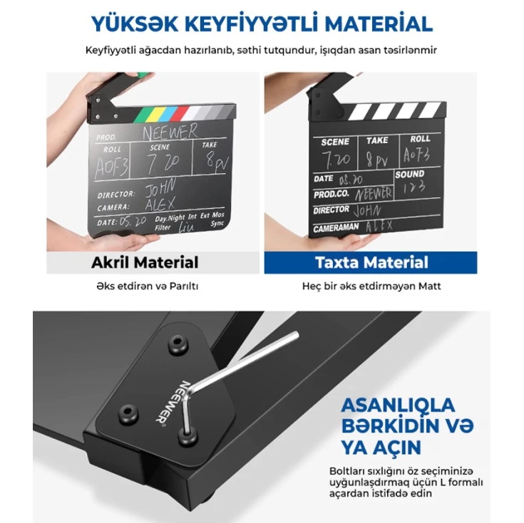 Кинохлопушка Neewer 30x27 sm Кинохлопушка Neewer 30x27 sm