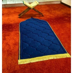 Коврик для намаза LowP202821, бархат, синий, 70х120 см Коврик для намаза LowP202821, бархат, синий, 70х120 см