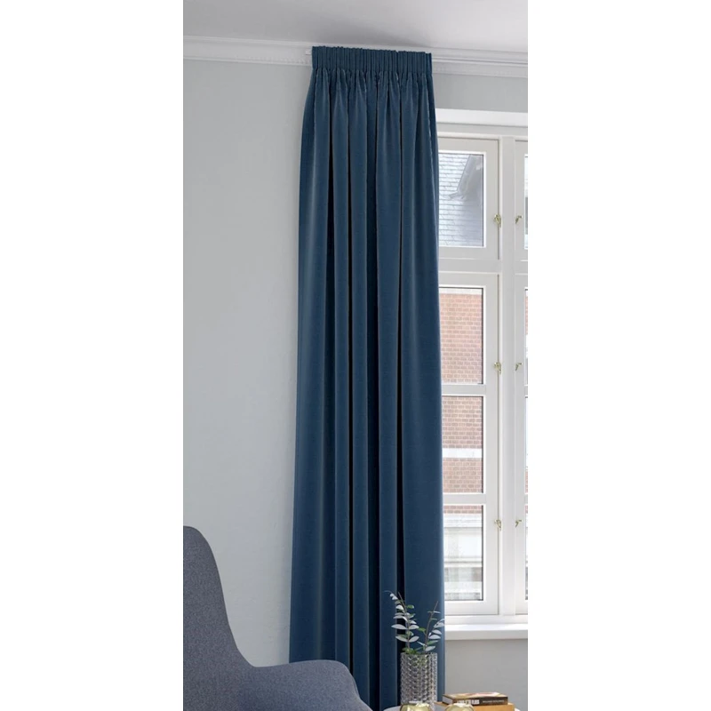 Штора JYSK Austra 1x140x300 см, вельвет, синий Штора JYSK Austra 1x140x300 см, вельвет, синий