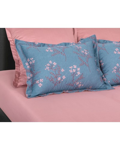Yataq dəsti Артпостель Алонсо, yorğan üzü 200x220 sm, mələfə 220x240 sm, yastıq üzü 50x70/70x70 sm, avro, mako-satin, göy/çəhrayı