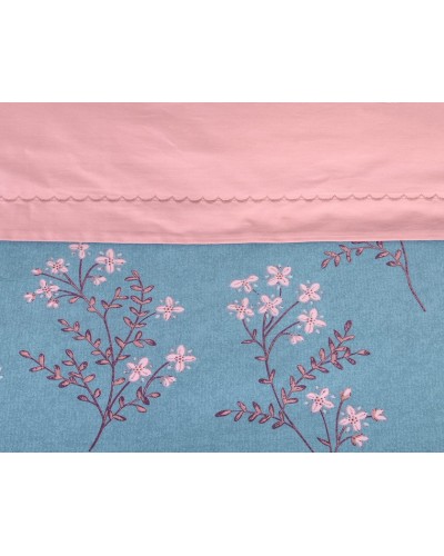 Yataq dəsti Артпостель Алонсо, yorğan üzü 200x220 sm, mələfə 220x240 sm, yastıq üzü 50x70/70x70 sm, avro, mako-satin, göy/çəhrayı