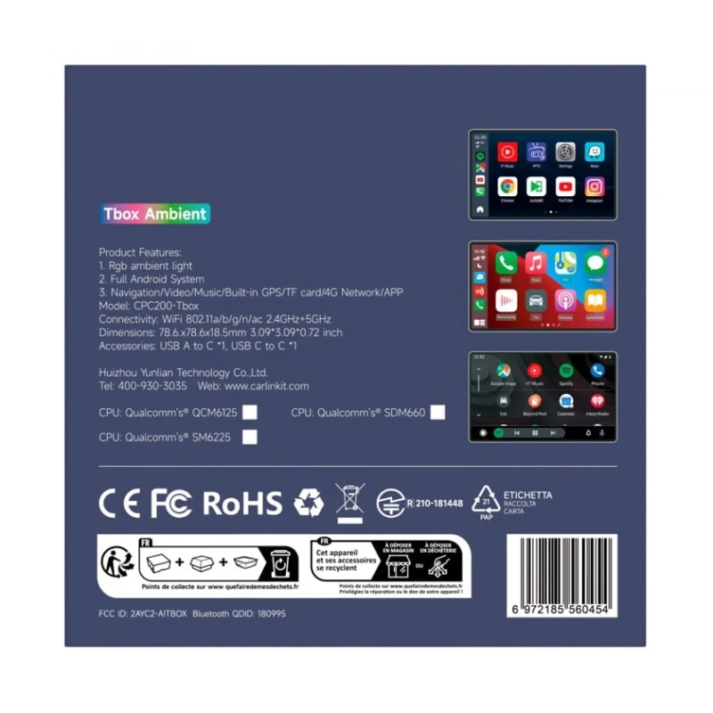 Автомобильная приставка Carlinkit CPC200-TBOX LED 4/64GB Автомобильная приставка Carlinkit CPC200-TBOX LED 4/64GB