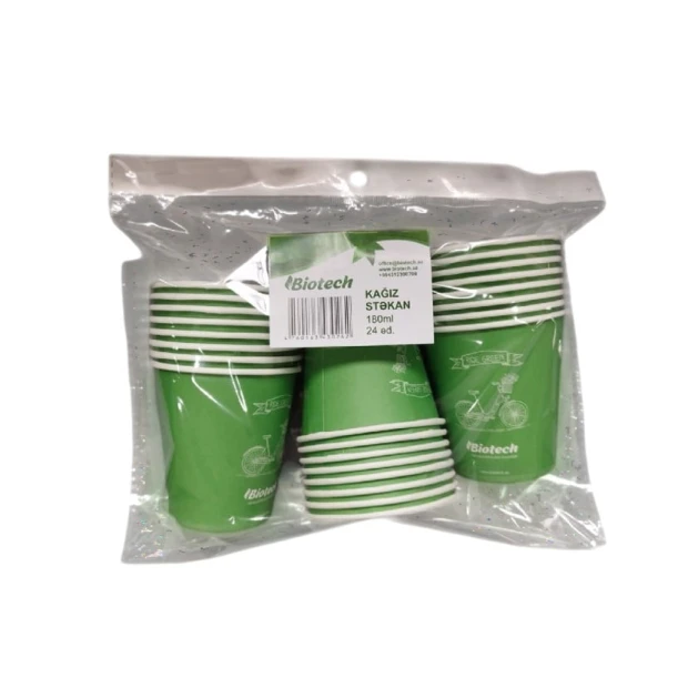 Набор одноразовых бумажных стаканов Biotech, 180 мл, 24 шт Набор одноразовых бумажных стаканов Biotech, 180 мл, 24 шт
