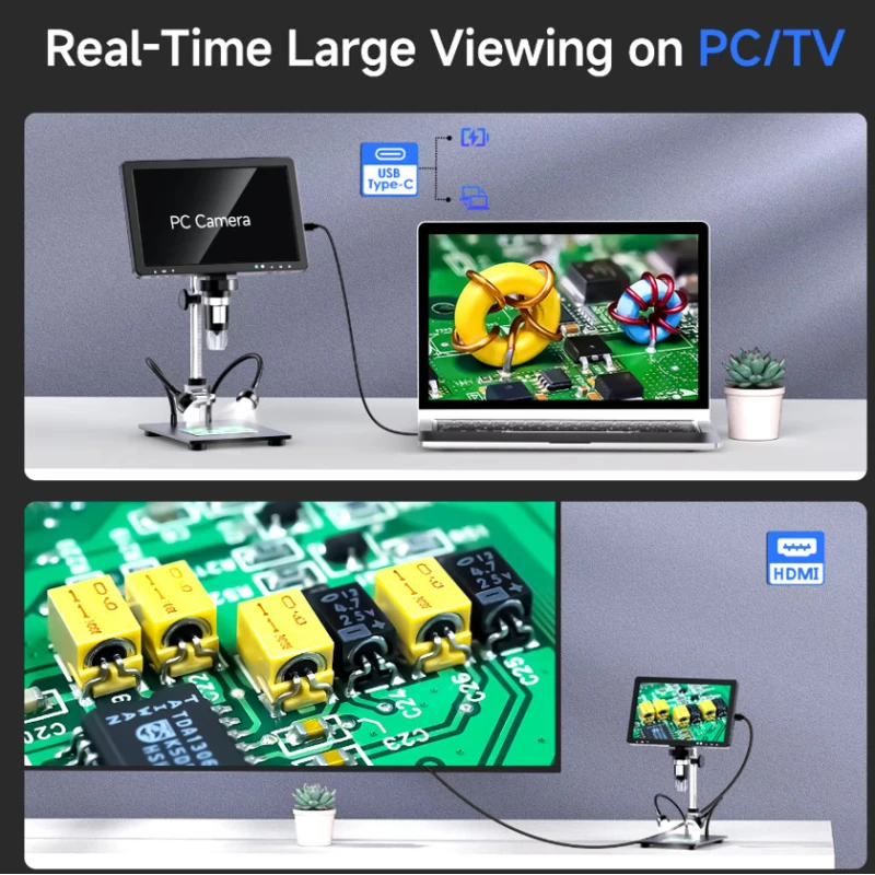 Цифровой паяльный микроскоп RIEVBCAU DM12 с 10,1 дюймовым IPS экраном 2000X