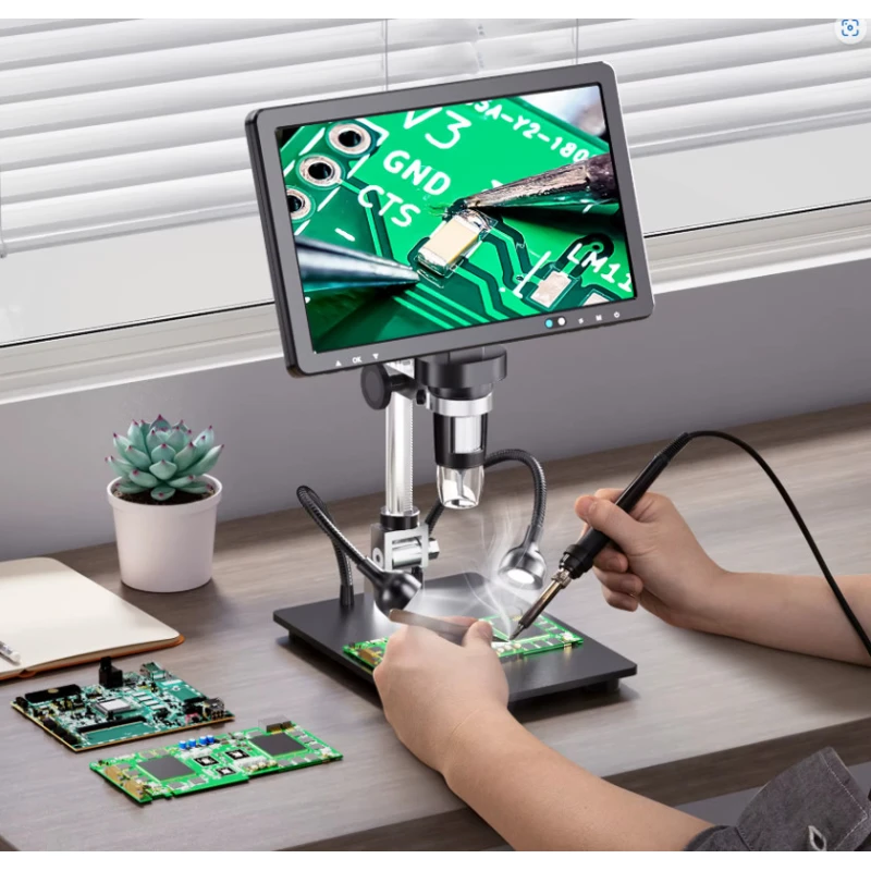 Цифровой паяльный микроскоп RIEVBCAU DM12 с 10,1 дюймовым IPS экраном 2000X