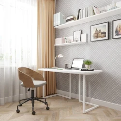 Письменный стол 3563_M2LoftTTWhwh Белый, ЛДСП, 75x66x136 см Письменный стол 3563_M2LoftTTWhwh Белый, ЛДСП, 75x66x136 см