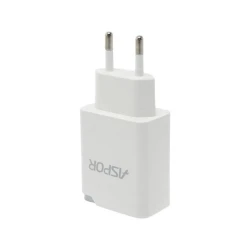 Сетевое зарядное устройство Aspor A826 USB QC3.0/Type-C PD3.0 18W, Белый (6971393456160)