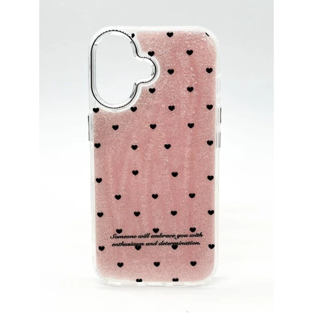 Чехол case для iPhone 16 Plus Hearts Pink Чехол case для iPhone 16 Plus Hearts Pink