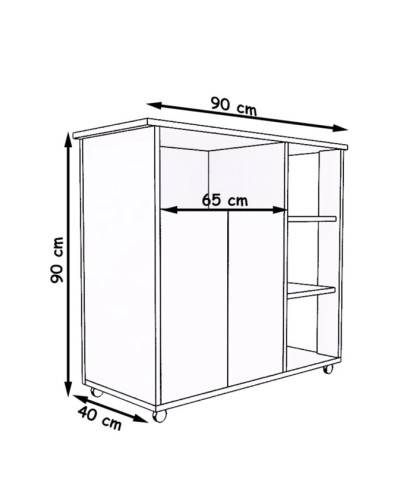 Şkaf mətbəx üçün Ev Plus Moka, LDSP, ağ, 90x40x90 sm