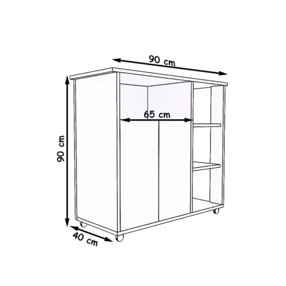 Шкаф кухонный Ev Plus Moka, ЛДСП, белый, 90х40х90 см
