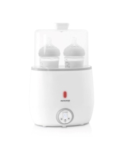 Qızdırıcı-sterilizator Miniland 89197 Warmy Twin iki qab üçün, ağ
