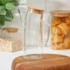 Емкость для соуса и масла Эко grimm_9815, бамбук/силикон/стекло, прозрачный/коричневый, 1 л