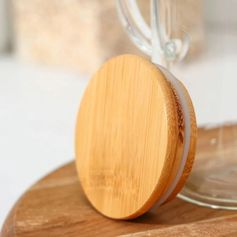 Емкость для соуса и масла Эко grimm_9815, бамбук/силикон/стекло, прозрачный/коричневый, 1 л