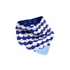 Bandana-döşlük Babyjem, balıq printi ilə, 13x30x1 sm, göy