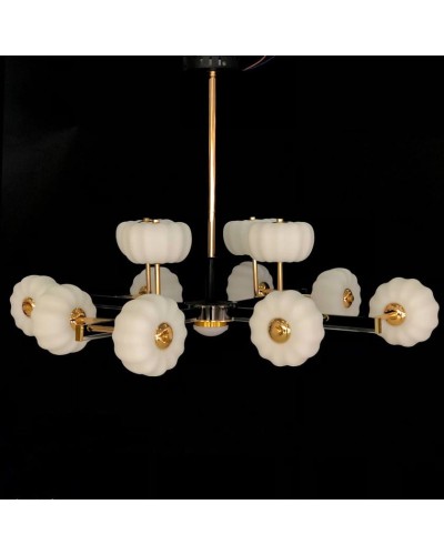 Asma çılçıraq LED 5833-12, 12 lampa, qızılı/südlü ağ - LED 5833-12