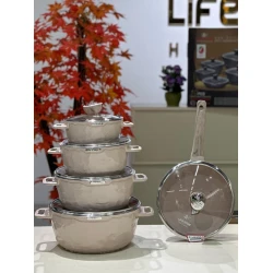 Набор посуды Life Smile LF-SM-010, бежевый, 5 предмета