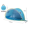 Körpə üçün Günəşlikli Çimərlik Çadırı Balıq Dizayn Mavi