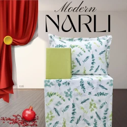 Комплект постельного белья Nar-Lı-001024, простыня 180x240 см, пододеяльник 160x220 см, наволочка 1 шт x 50x70 см, односпальный, хлопок, разноцветный