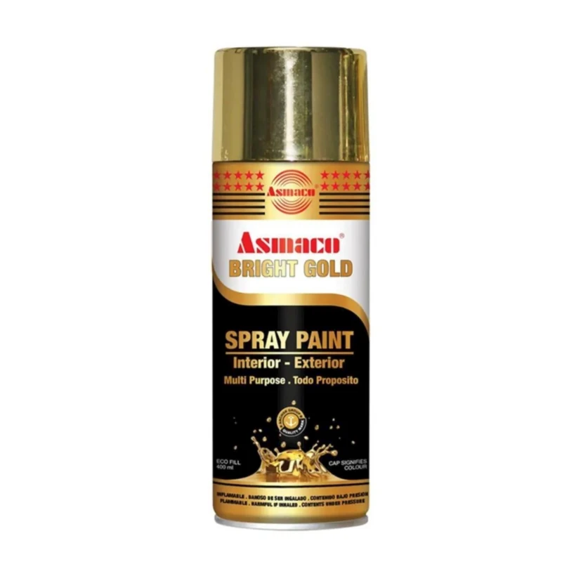 Аэрозольная краска Asmaco Bright Gold, 400 мл, золотистая Аэрозольная краска Asmaco Bright Gold, 400 мл, золотистая
