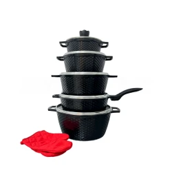 Наборы посуды для готовки Unique ZGH_00080, гранит, черный, 12 предметов