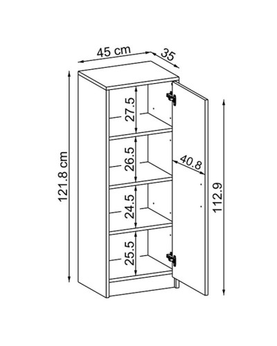 Dolab Ev Plus 12116098, LDSP, 45x35x121 sm