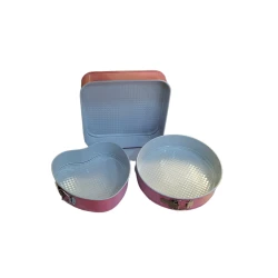 Набор форм для выпечки HMSD_K331R, 28/26/24 см, розовый