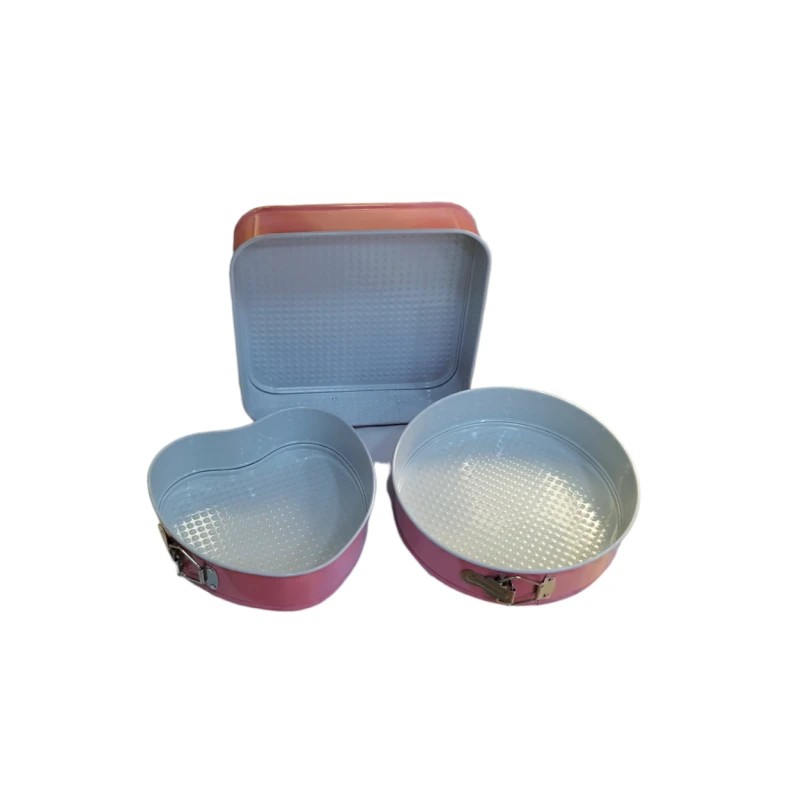 Набор форм для выпечки HMSD_K331R, 28/26/24 см, розовый