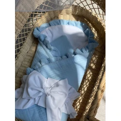 Yenidoğulmuş üçün zərf KV_MBLUE_020, muslin/satin, rəngbərəng, 80x80 sm