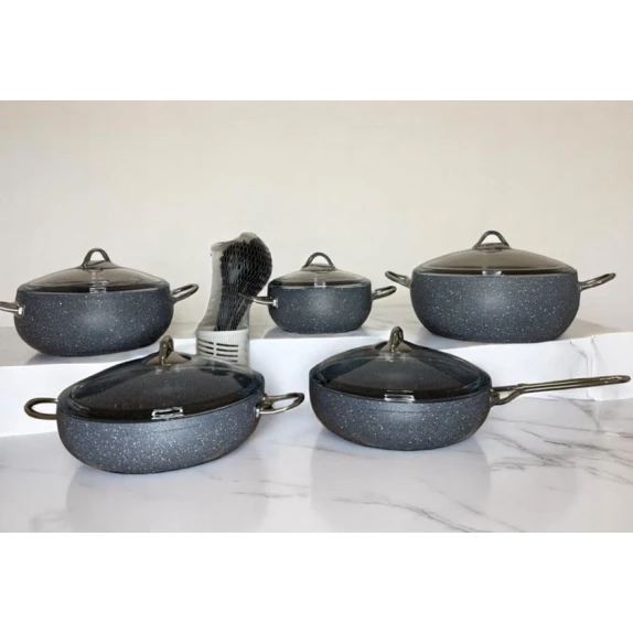 Набор посуды Öncü maxi-sweet-16468175255, гранит, серый