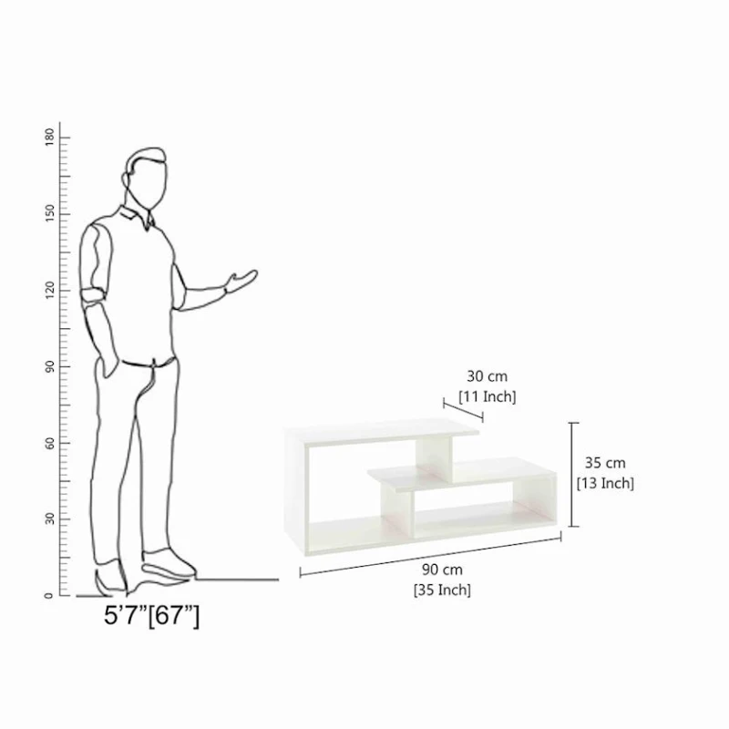 Jurnal masası Acura 12115582, LDSP, ağ, 90x30x35 sm