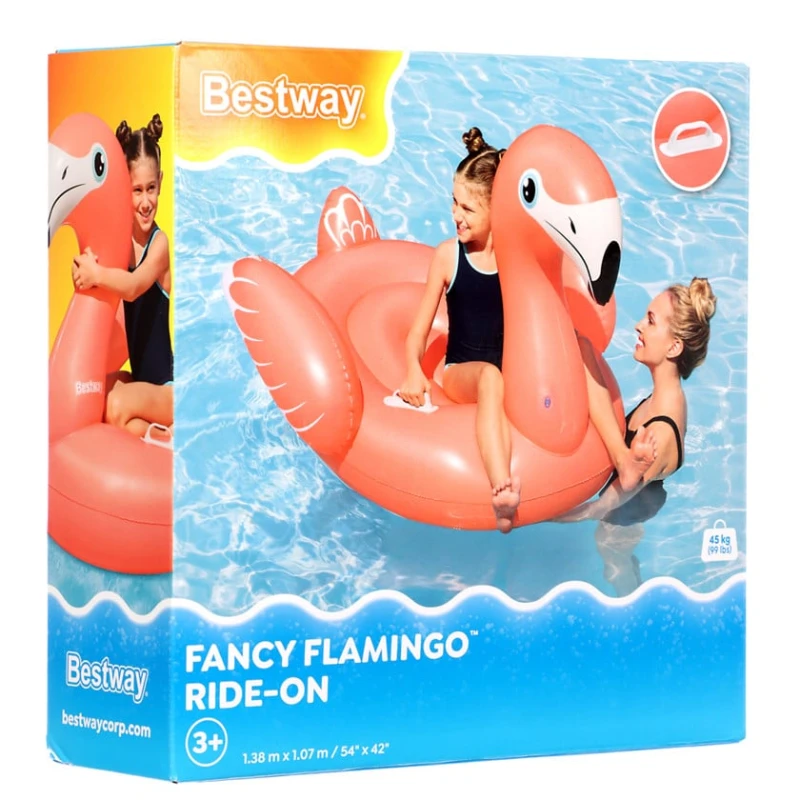 Плавающий надувной матрас, фламинго Bestway RAX-41525, 138x107 см, Плавающий надувной матрас, фламинго Bestway RAX-41525, 138x107 см,