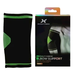 Суппорт локтя, текстиль, черный/зеленый Суппорт локтя, текстиль, черный/зеленый