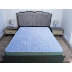 Наматрасник защитный Narlı 000695, односпальный, велюр, голубой, 100x200 см