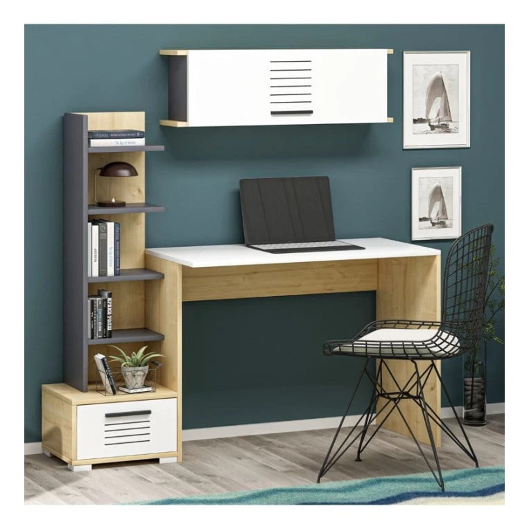 Компьютерный стол Art Mebel 103, белый/коричневый, 126x180x60 см Компьютерный стол Art Mebel 103, белый/коричневый, 126x180x60 см