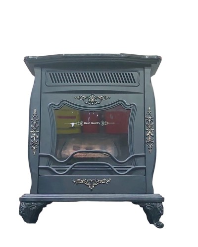 Soba-kamin Mahshid Davam Ks0181, metal, qara, 72x86x35 sm.
