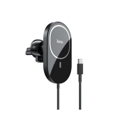 Автомобильный держатель для телефона Hoco CA90 Wireless Charger, Черный