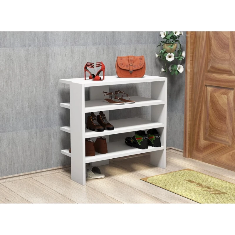 Подставка для обуви Art Mebel 6, ламинат, белая, 60х70х30 см Подставка для обуви Art Mebel 6, ламинат, белая, 60х70х30 см