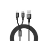 Kabel USB Baseus CAML-SU01 Rapid Series 2 в 1 Cable Micro+Lightning 3A 1.2 m Black (CAML-SU01)