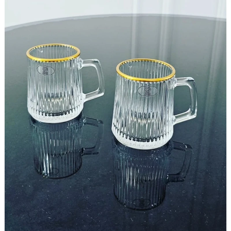 Набор чашек Gallery Home Clara GLR-137, прозрачный/золотистый, 6 шт Набор чашек Gallery Home Clara GLR-137, прозрачный/золотистый, 6 шт