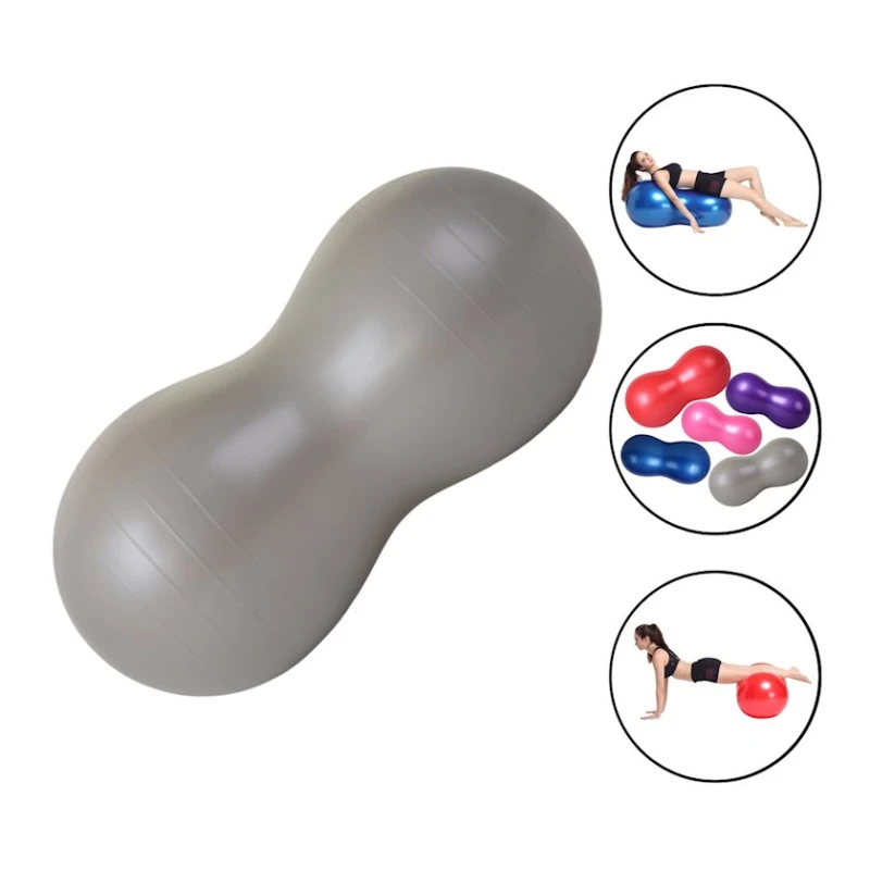 Fitnes topu Gymnic 1062 armud formasında, PVC, boz, 70 sm
