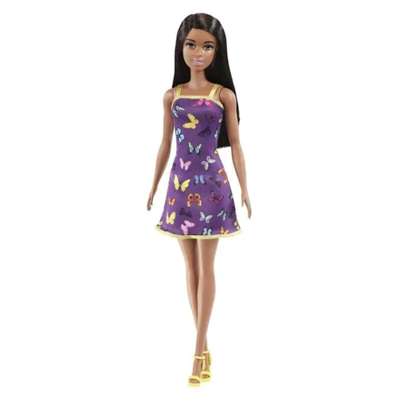 Кукла Barbie HBV07 Модница в фиолетовом платье с бабочками