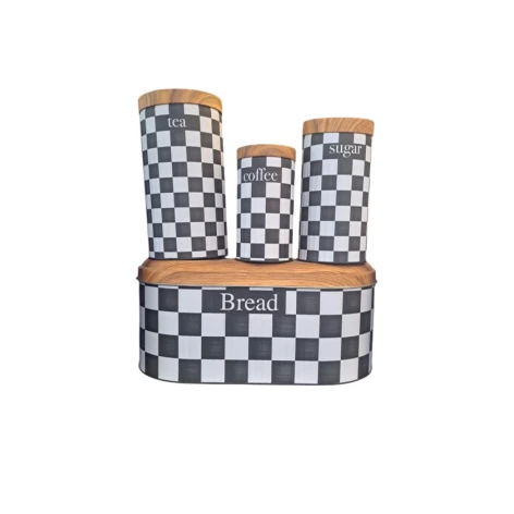 Qablar dəsti ilə çörək qabı MagiDeal SE176, ağ/qara, 4 parça Qablar dəsti ilə çörək qabı MagiDeal SE176, ağ/qara, 4 parça