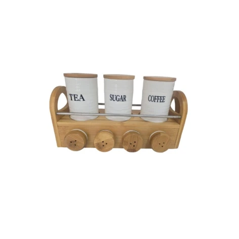 Набор емкостей для хранения специй 6788, 7 шт, 10x6 см, белый/бежевый