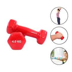Набор гантелей WS0026, 2 шт x 4 кг, красный